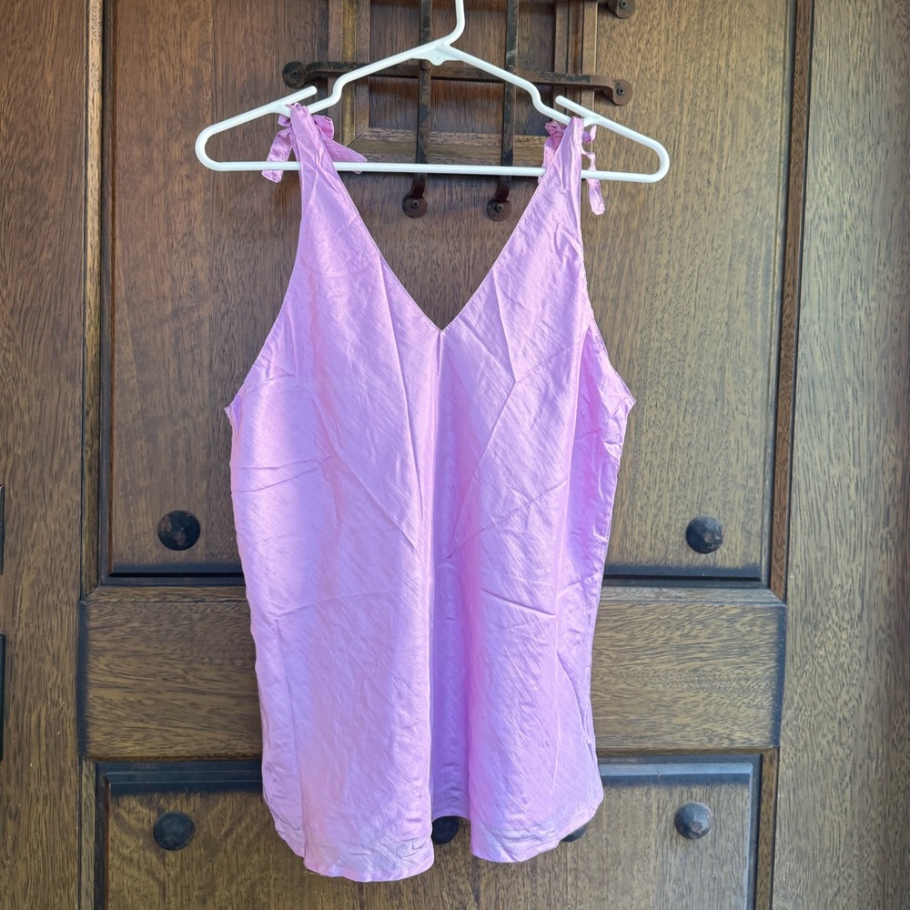 Purple sleeveless 100% silk blouses size XL